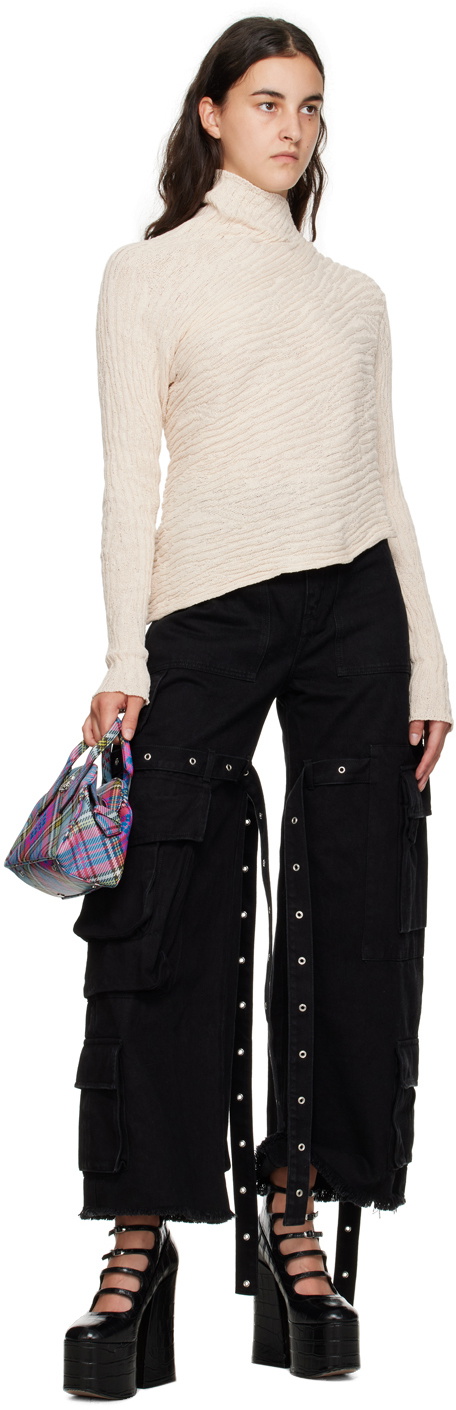 Marques Almeida Beige Draped Sweater
