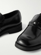 Our Legacy - Nakano Braid-Trimmed Leather Loafers - Black