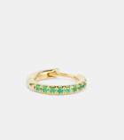 Spinelli Kilcollin Micro 18kt gold single hoop earring with emeralds