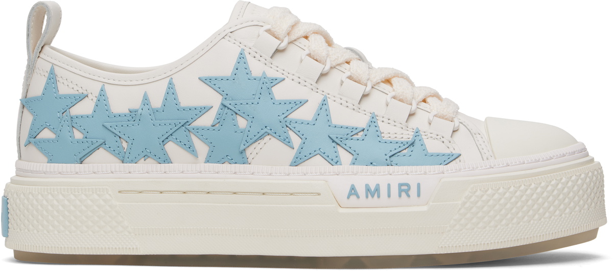 【AMIRI】ブルー＆ホワイト Stars Low スニーカー AMIRI Blue & White Stars Low Sneakers Amiri