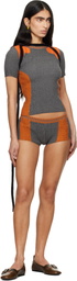 Ottolinger Orange & Gray Textured Knit Team Shorts