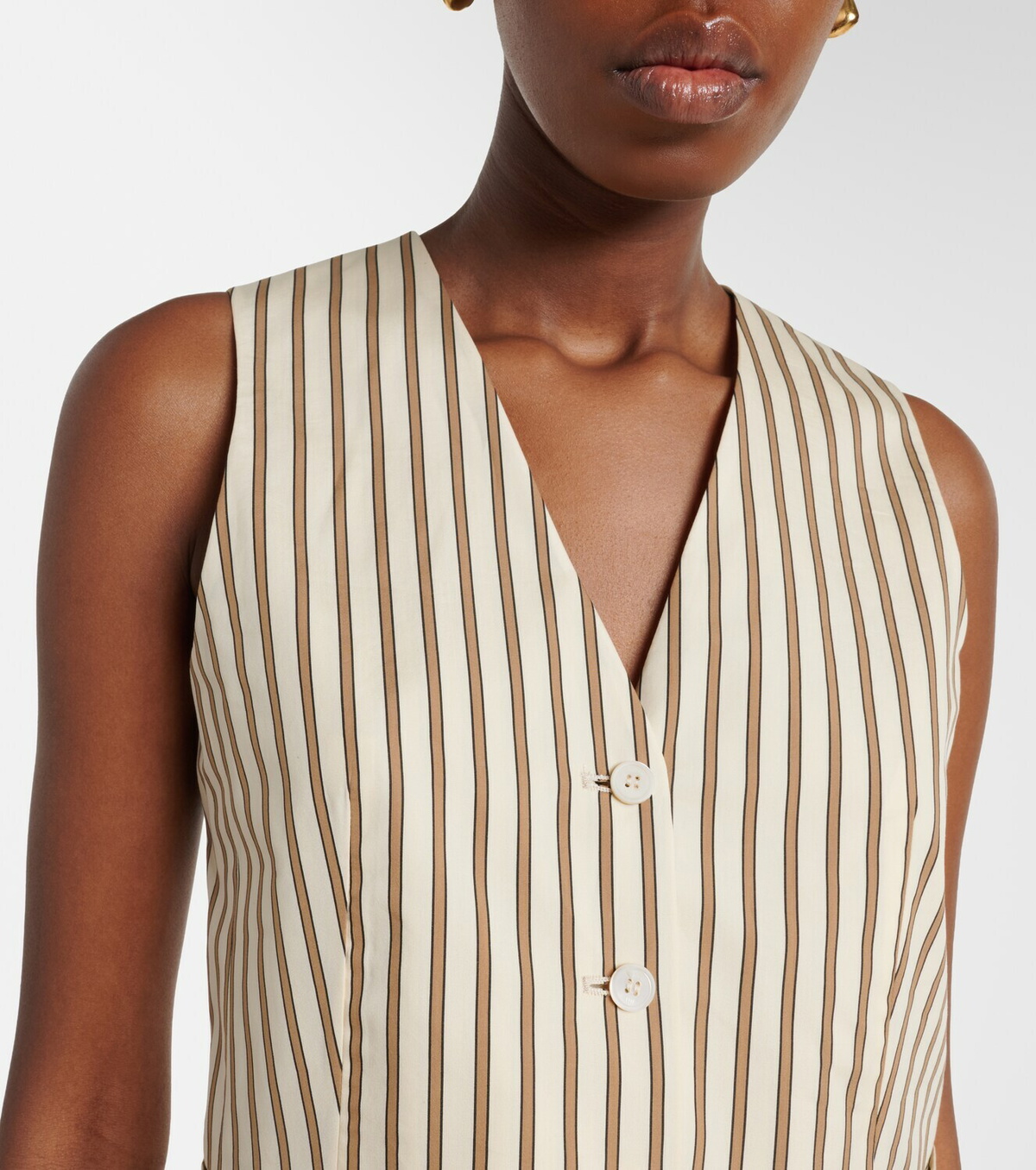 Max Mara Fauno striped cotton and silk vest