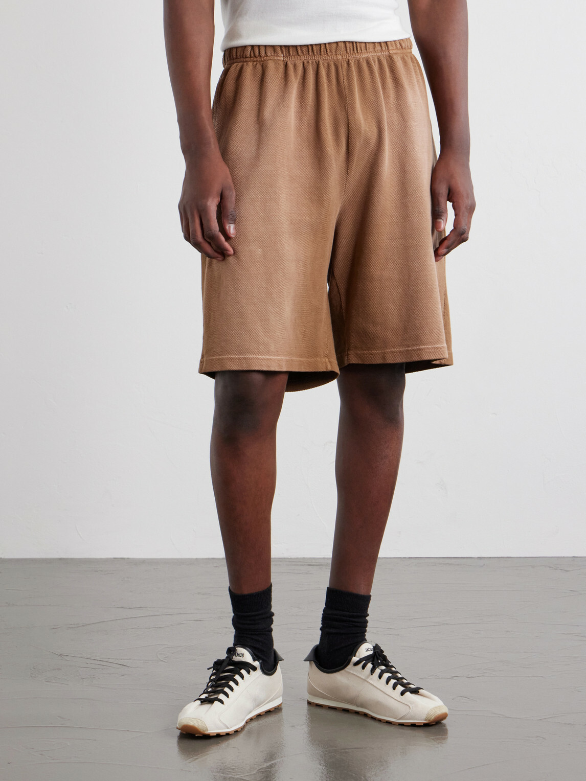 Les Tien - Straight-Leg Cotton-Piqué Drawstring Shorts - Brown