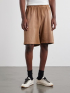 Les Tien - Straight-Leg Cotton-Piqué Drawstring Shorts - Brown