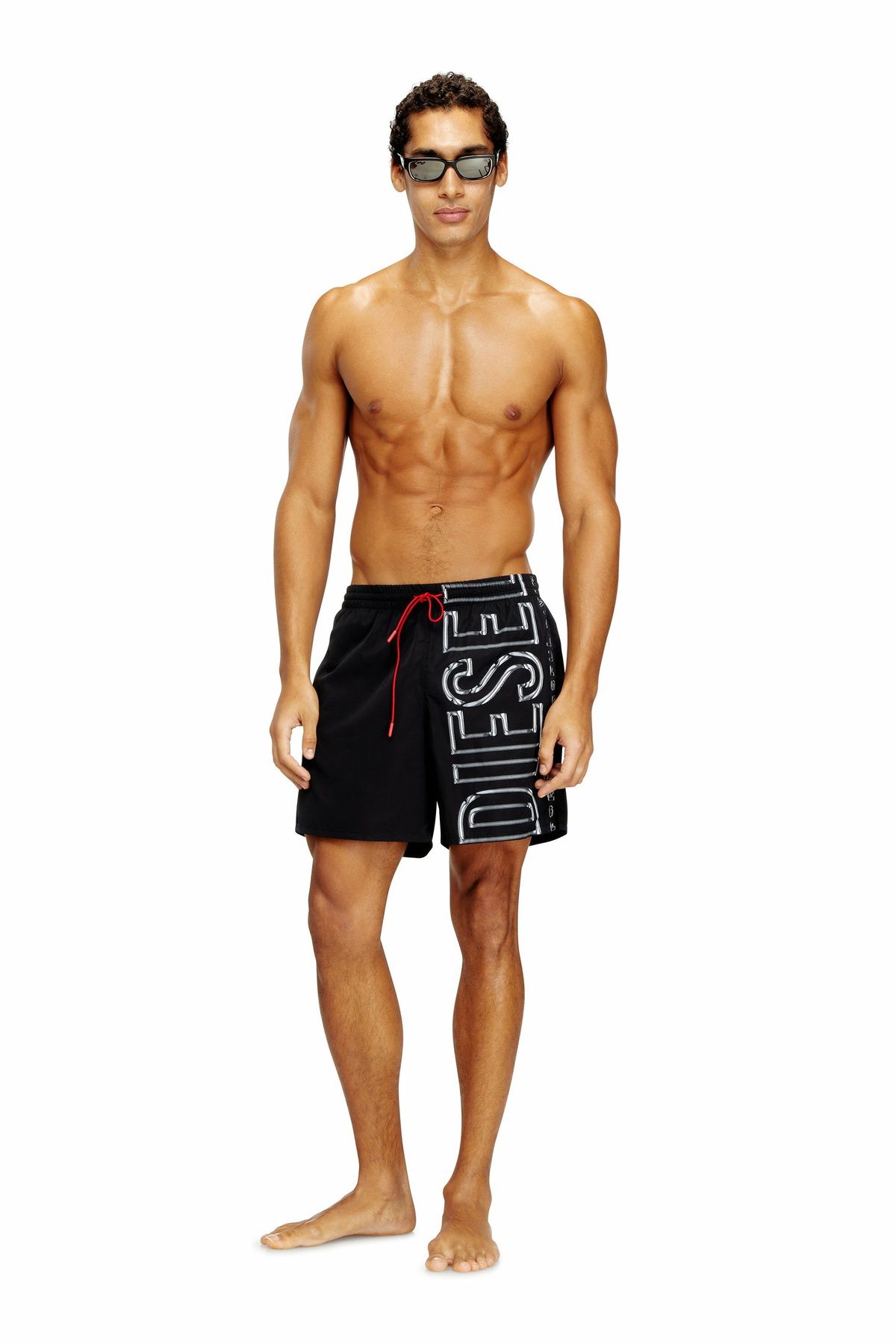 Diesel Swim shorts with oversized logo print - Swim shorts Mens in Black
