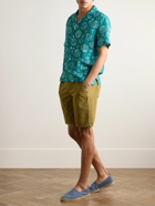 Frescobol Carioca - Roberto Camp-Collar Printed Linen Shirt - Blue