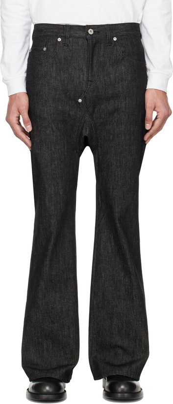 Photo: FUMITO GANRYU Black 5P Flare Sarouel Jeans