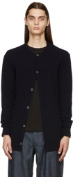 Comme des Garçons Shirt Navy Knit Lambswool Crewneck Cardigan