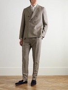 Paul Smith - Double-Breasted Linen and Wool-Blend Suit Jacket - Brown