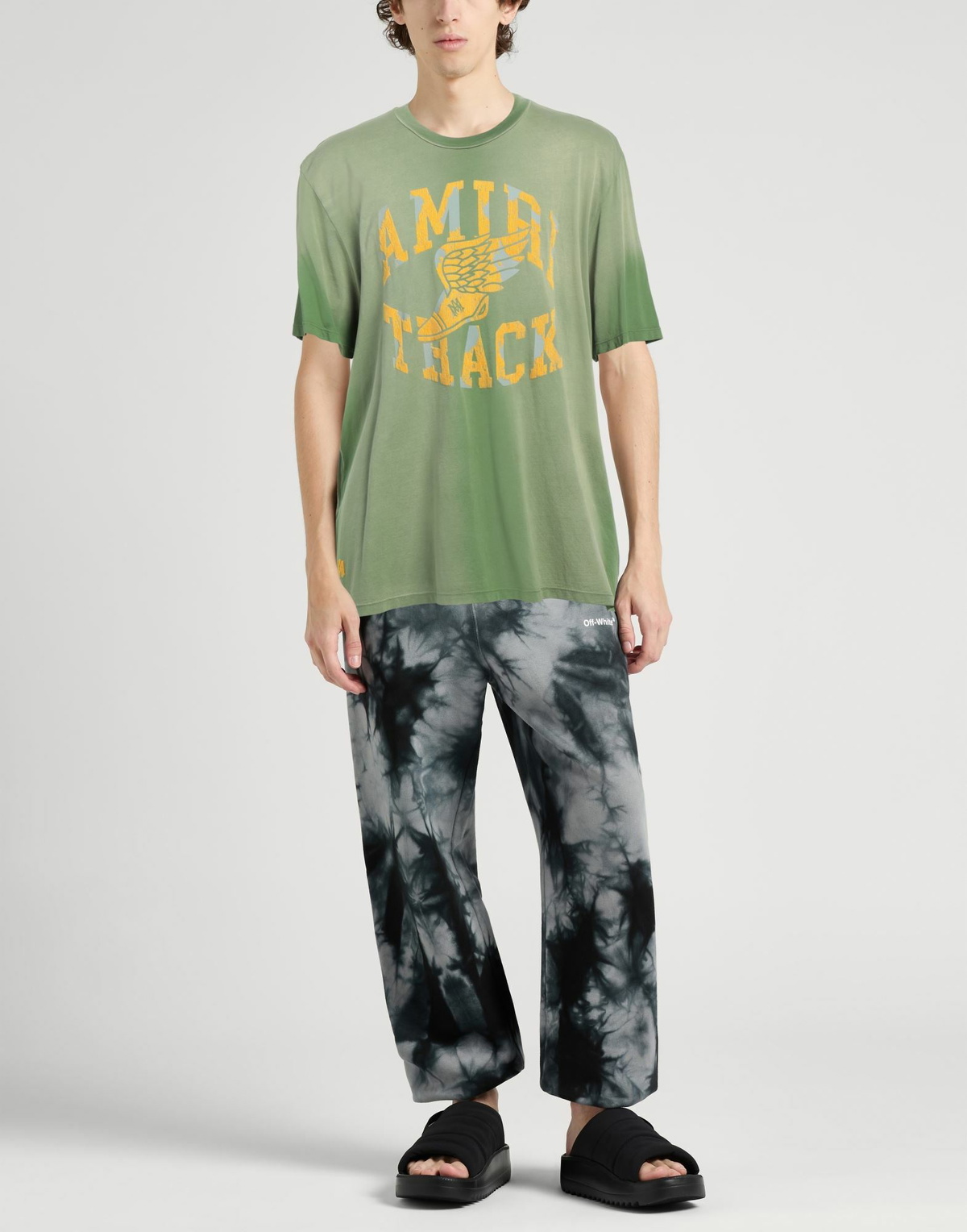 Amiri Mens T-shirt in Sage green