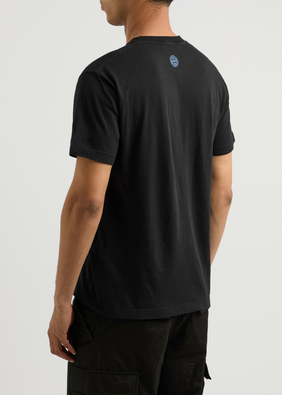 Stone Island Logo-print Cotton T-shirt Black