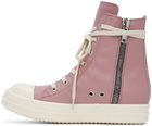 Rick Owens Pink High Sneakers