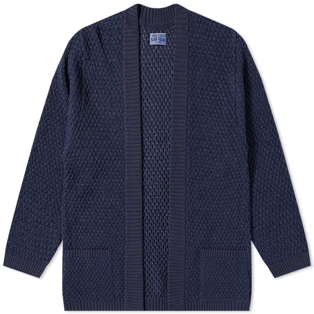 Blue Blue Japan Haori Kimono Knitted Cardigan Blue Blue Japan