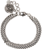 Alexander McQueen Silver Snake & Skull Medallion Bracelet