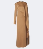 Taller Marmo Mounia caped crêpe cady gown