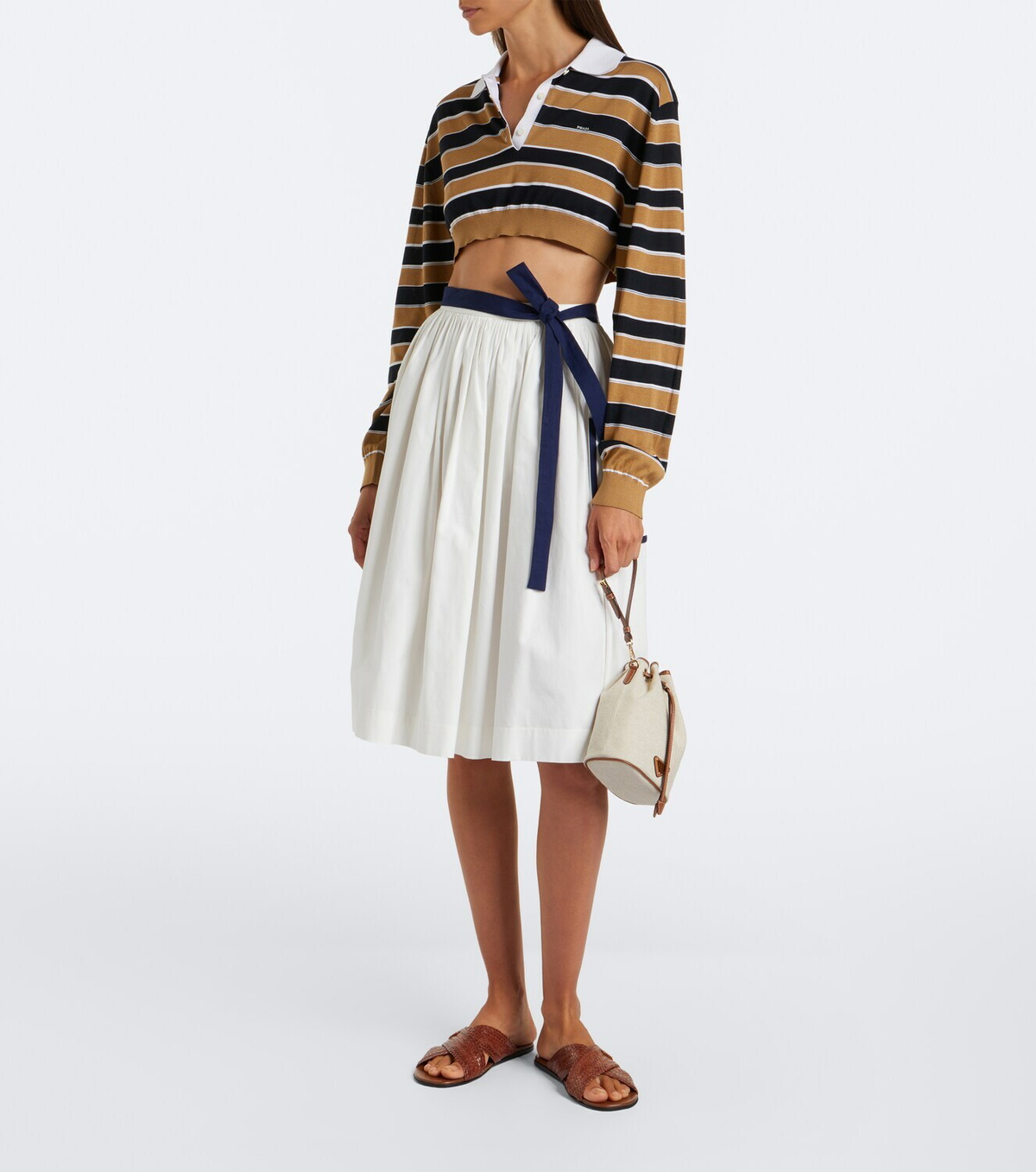Prada Small canvas and leather pouch