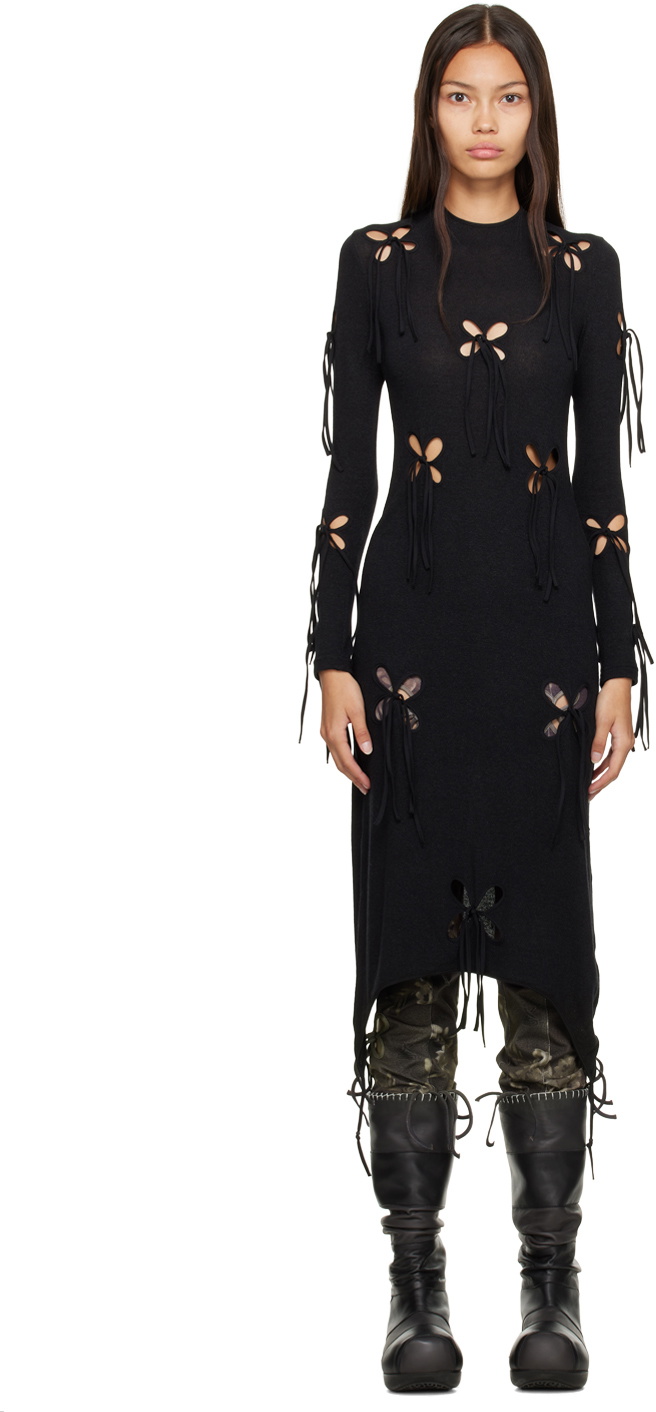 J.KIM Black Petal Midi Dress J.KIM