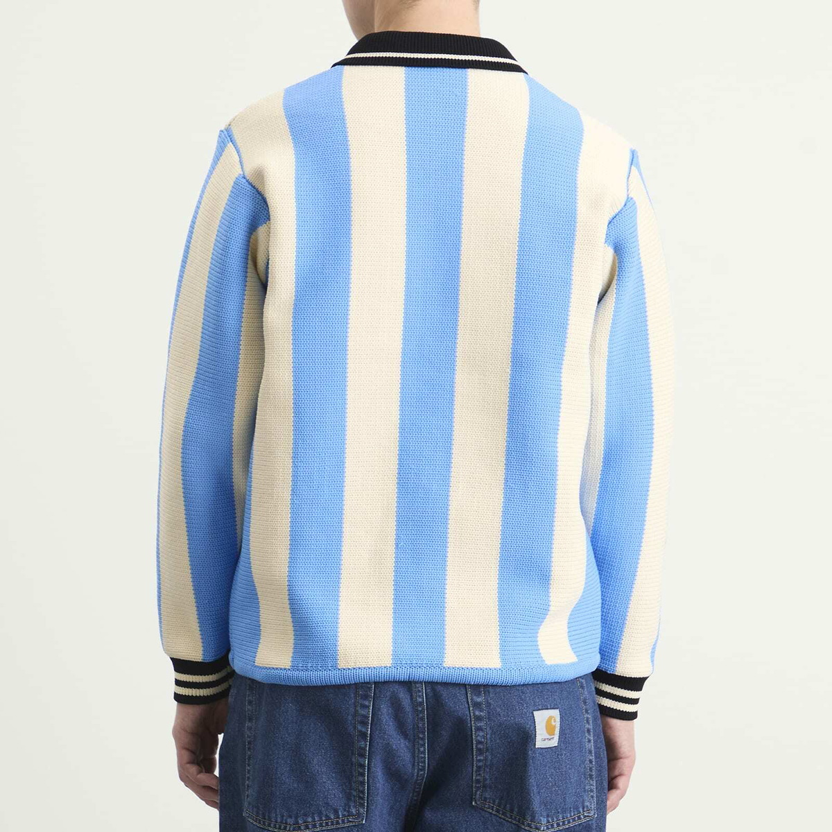 F.C. Real Bristol Men's Stripe Knit Football Shirt in Light Blue