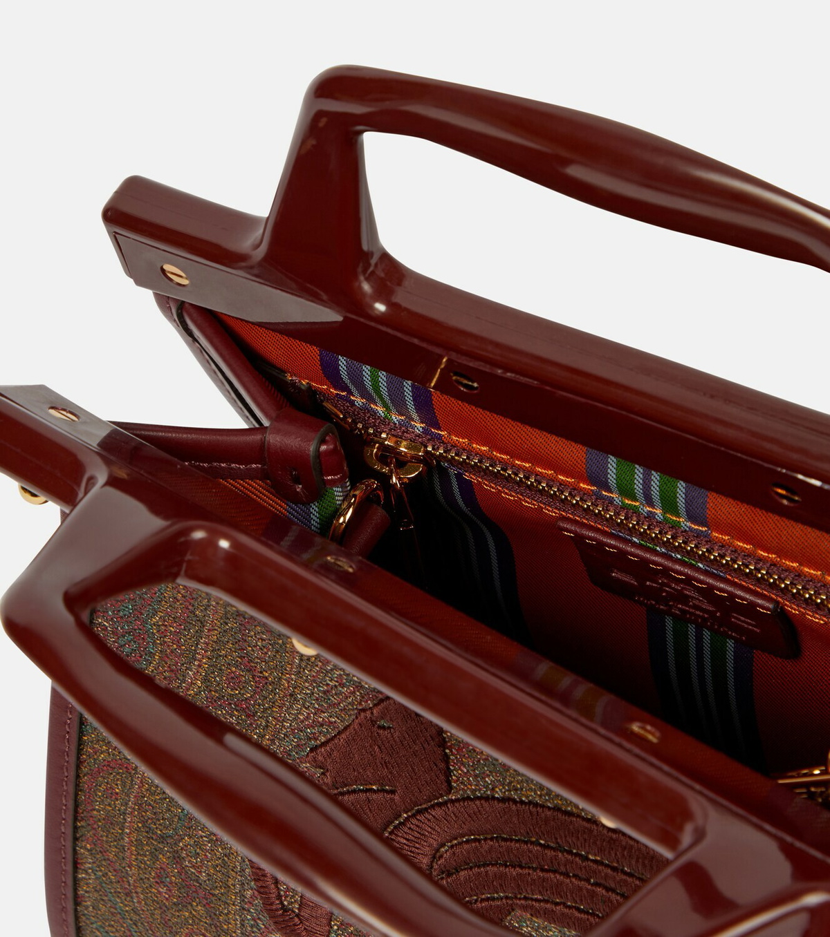 トートバッグ ETRO Embroidered canvas medium Soft Trotter shopping bag Etro Embroidered Canvas Medium Soft Trotter Shopping Bag