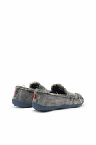 Diesel D-Shock-Distressed denim loafers - Mocassins and Mules Mens in Blue