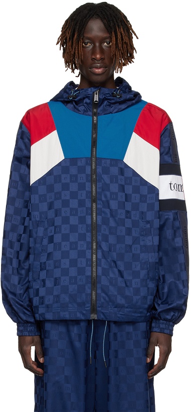 Photo: Tommy Jeans Navy Checkerboard Track Jacket