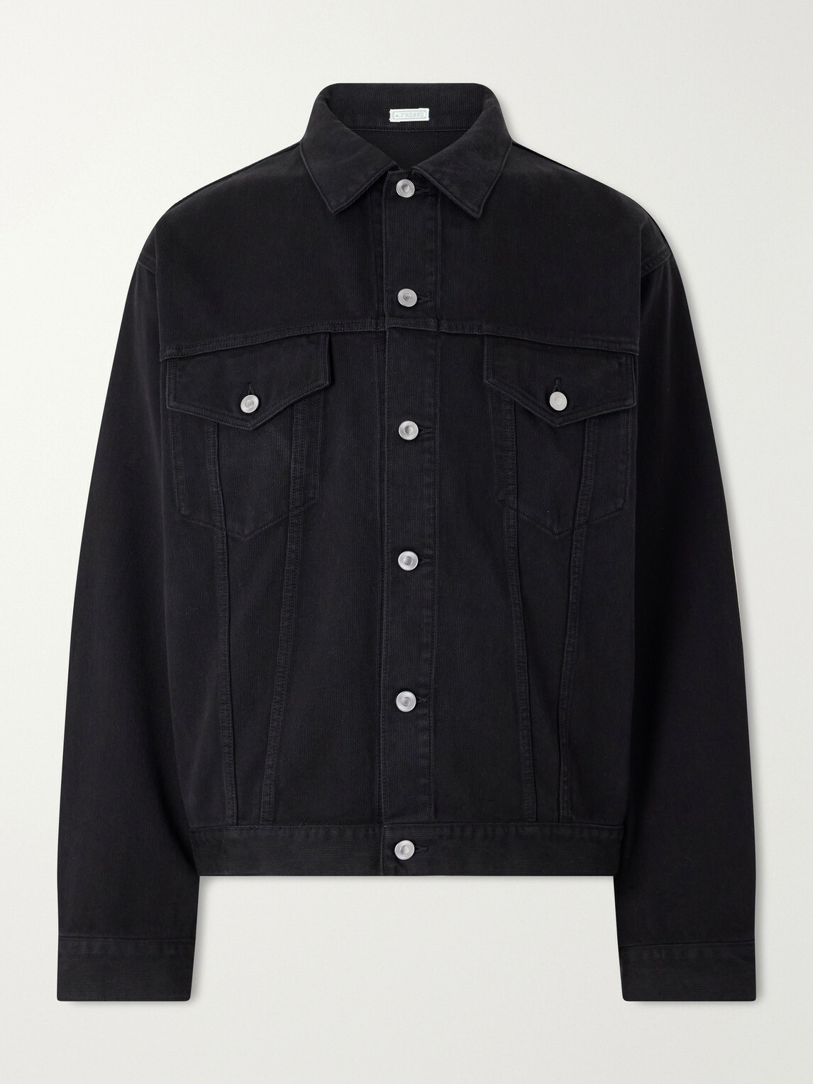 A.PRESSE - Cotton and Silk-Blend Piqué Jacket - Black