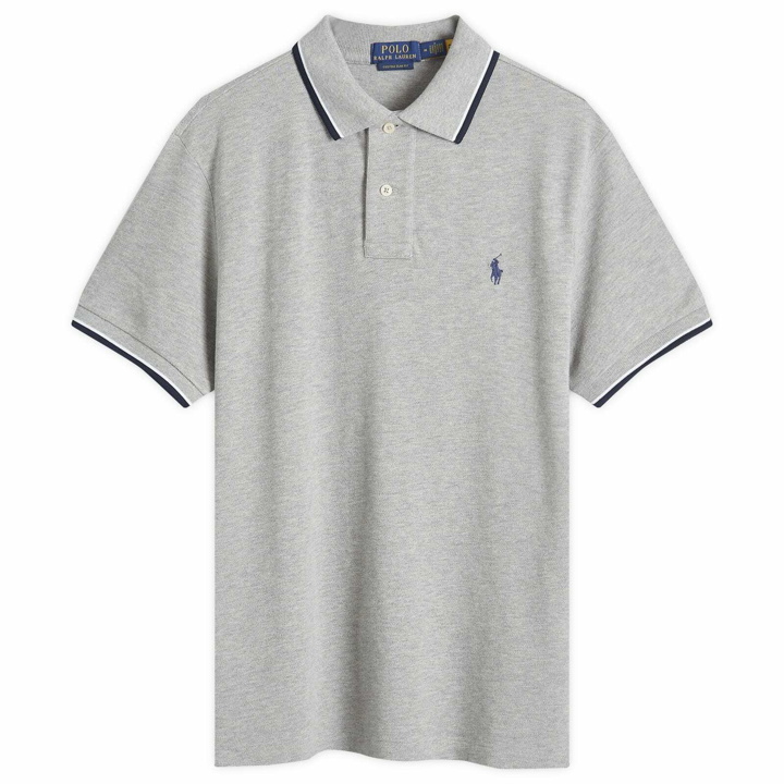 Photo: Polo Ralph Lauren Men's Tipped Custom Fit Polo Shirt in Andover Heather