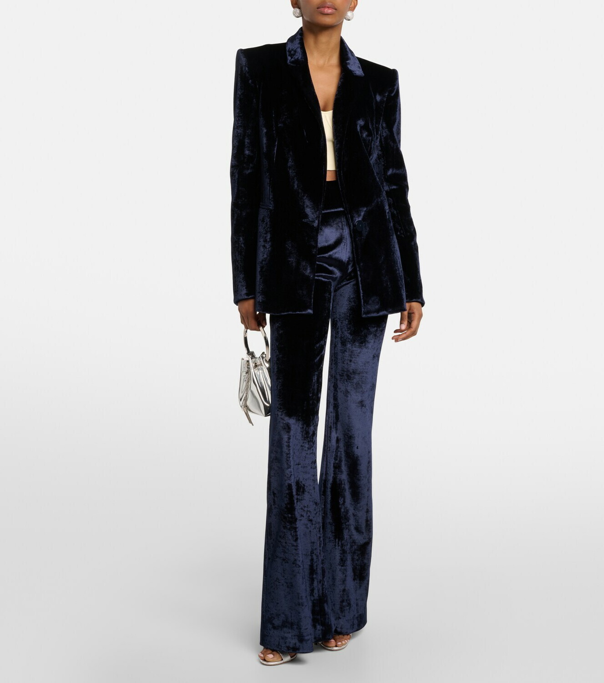 Galvan Sculpted velvet blazer