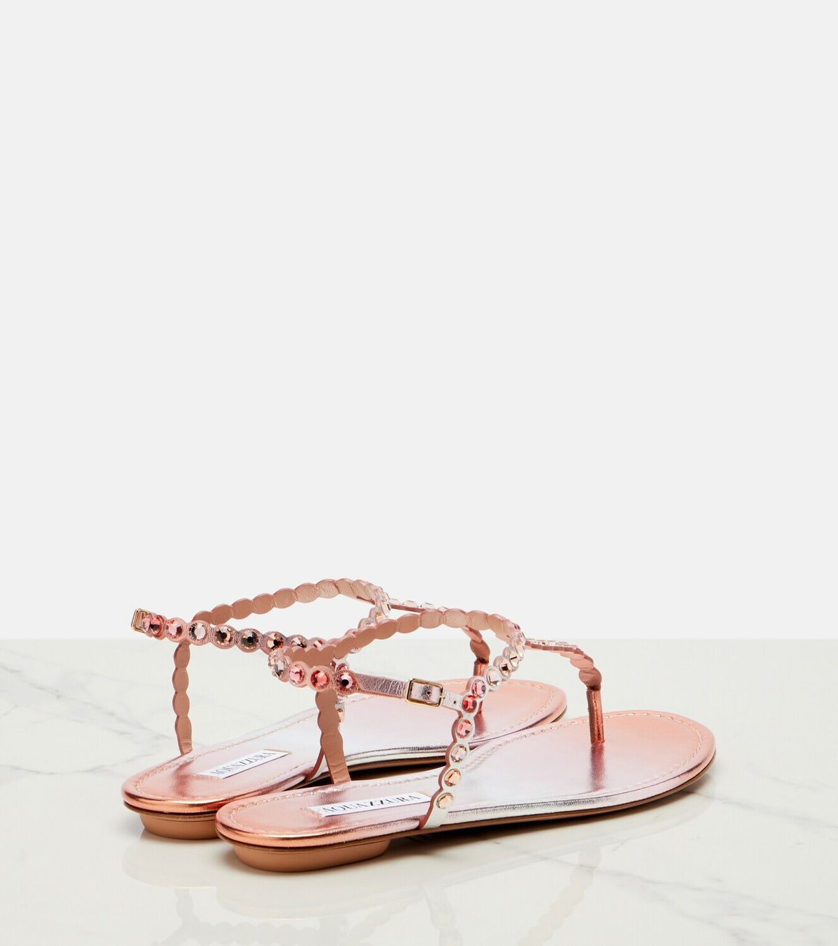 Aquazzura Tequila embellished leather thong sandals