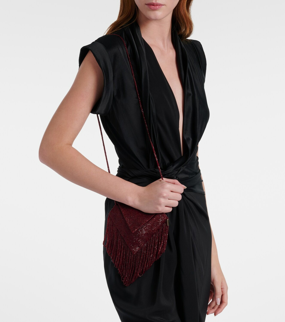 Victoria Beckham Manhattan beaded satin pouch