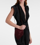 Victoria Beckham Manhattan beaded satin pouch