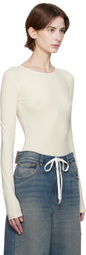 MM6 Maison Margiela Beige Lycra Jersey Bodysuit
