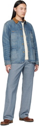 RRL Blue Corduroy-Collar Indigo Denim Jacket
