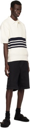 Palmes Black Twill Patch Denim Shorts
