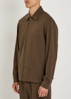 Raith Geneva Textured Jersey Overshirt Brown