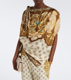La DoubleJ Full-On printed silk twill top