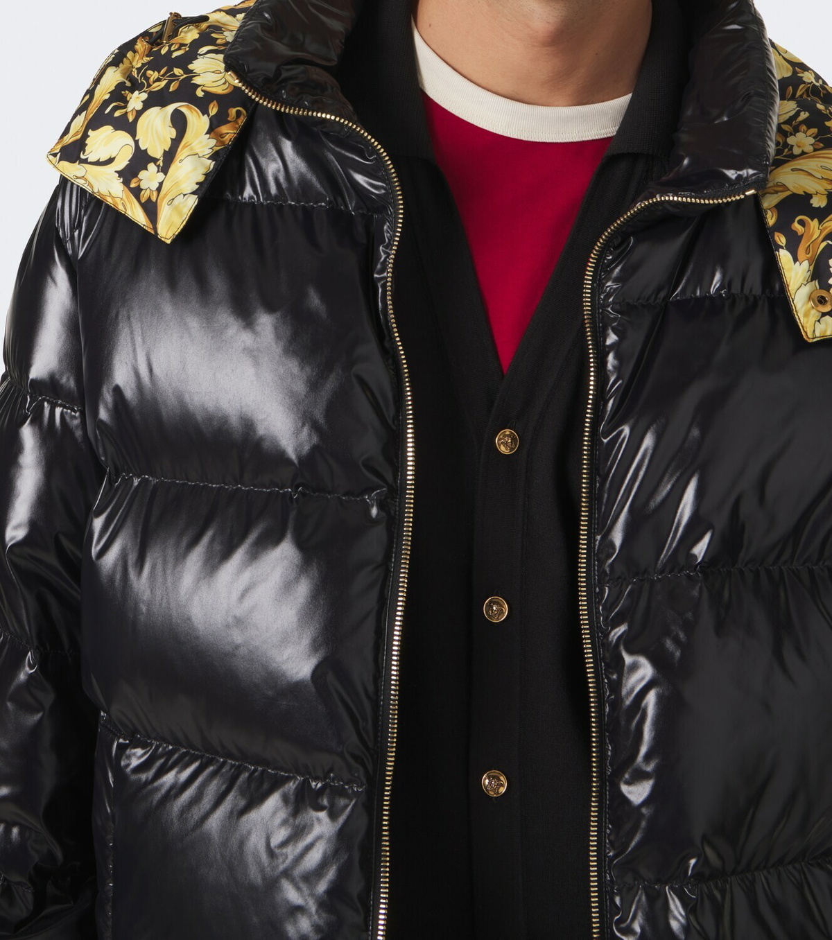 Versace Barocco hooded down jacket