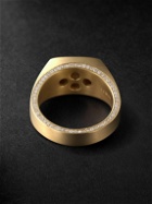 Shola Branson - Edge Cushion Signet 18-Karat Gold Diamond Ring - Gold