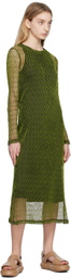 Song for the Mute Green & Black Crewneck Midi Dress