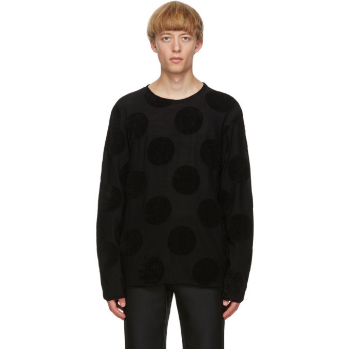 Photo: Comme des Garcons Homme Plus Black Worsted Yarn Intarsia Sweater