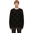 Comme des Garcons Homme Plus Black Worsted Yarn Intarsia Sweater