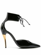 Gucci Black Lace-Up Patent Leather Pumps