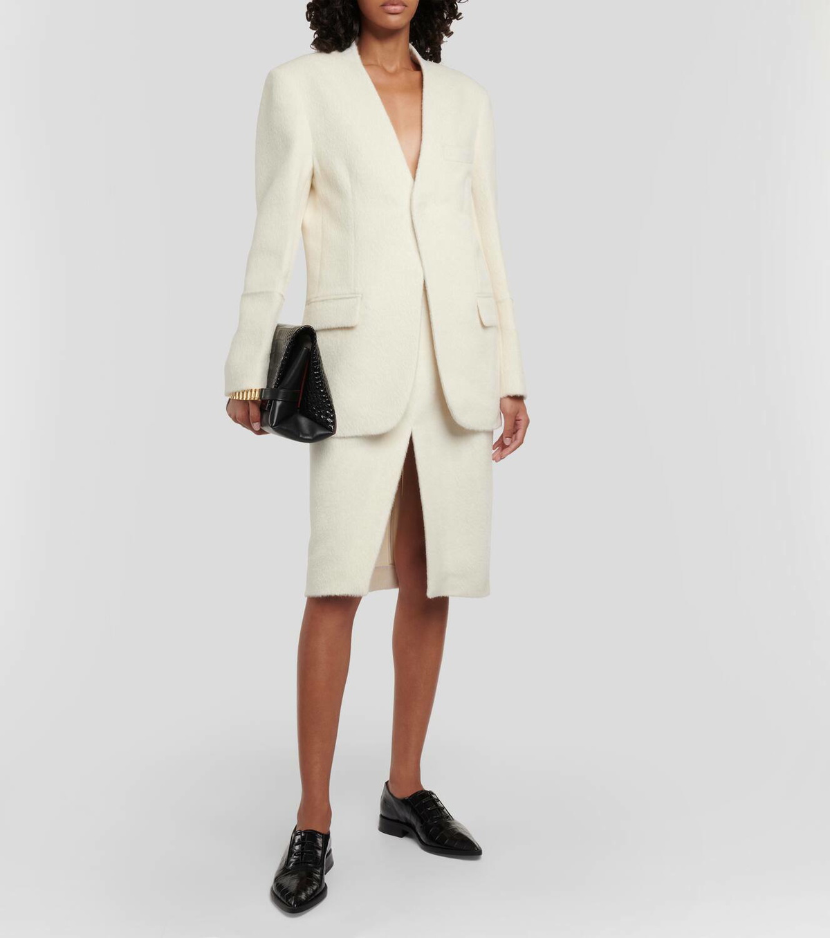 Victoria Beckham Croc-effect leather Derby shoes
