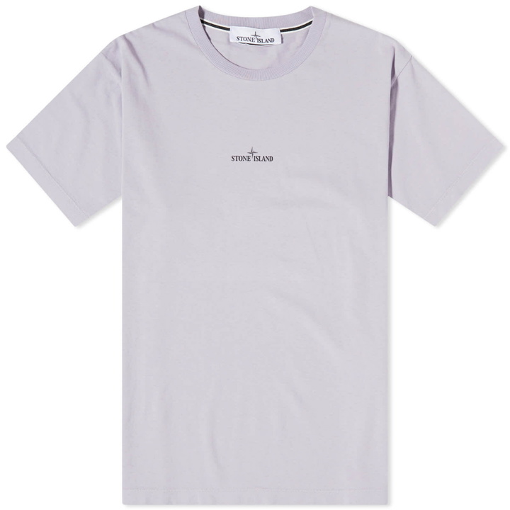 Photo: Stone Island Men's Stamp Back Logo T-Shirt in Lavender