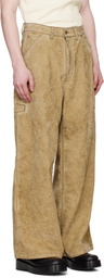 Alexander Wang Tan Rounded Carpenter Faux-Suede Jeans