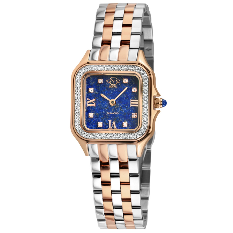 GV2 by Gevril Milan Diamond Blue Dial Ladies Watch 121141B  display picture 2