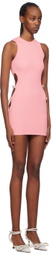 MACH & MACH Pink Crystal-Cut Minidress