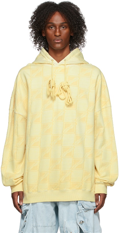 Photo: We11done Yellow All Over Jacquard Hoodie