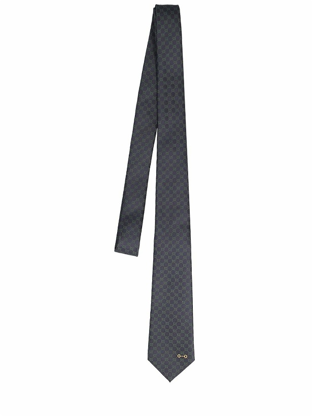 Photo: GUCCI - 7cm Gg Mono Horsebit Silk Jacquard Tie