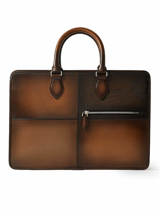 Photo: Berluti - Jour Scritto Panelled Venezia Leather Briefcase